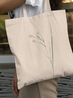 Orange Daylily Vintage Floral Print Graphic Canvas Tote Bag